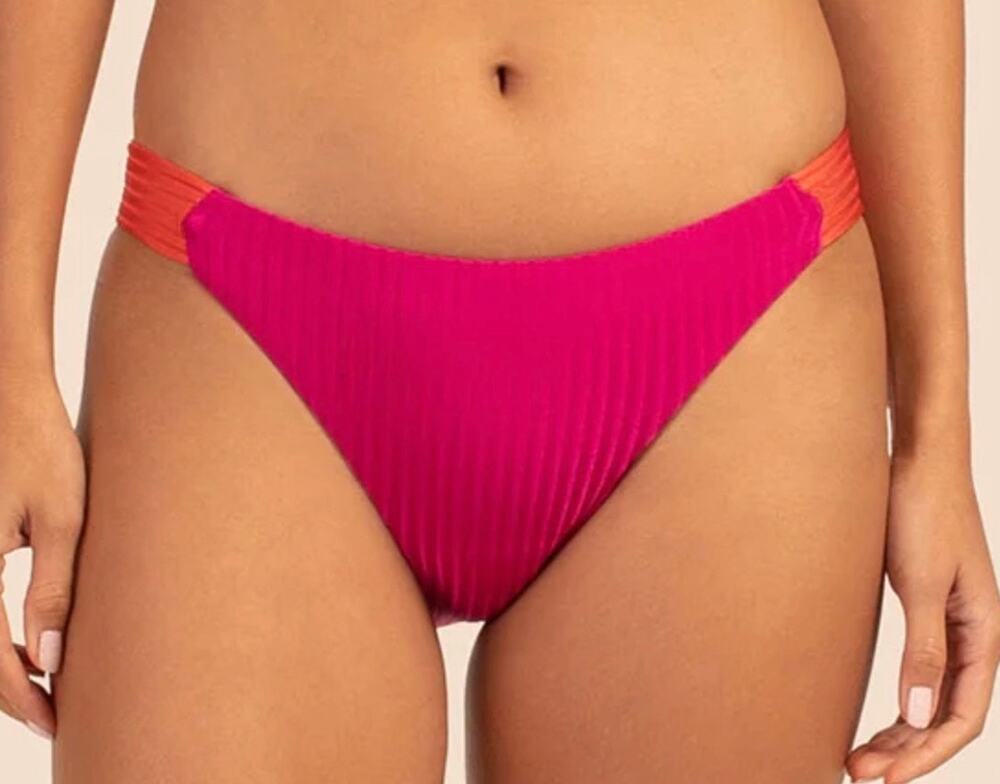 Trina Turk Olympia Rib Low Rise French Cut Bikini Bottom 10 NWT